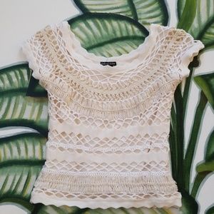 Gaby L Eden Crochet Cream Top